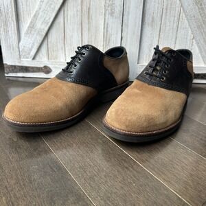 L.L. Bean Vintage Mens Two-Toned Suede Saddle Oxford‎ Shoe Preppy Academia 8M